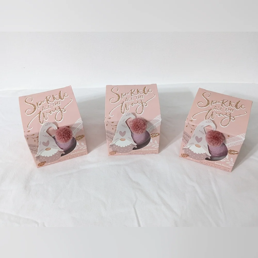 PENNINGTONS|ENGLAND Sugar Cookie Pink Sparkly Bath Fizzers, Bundle of 3